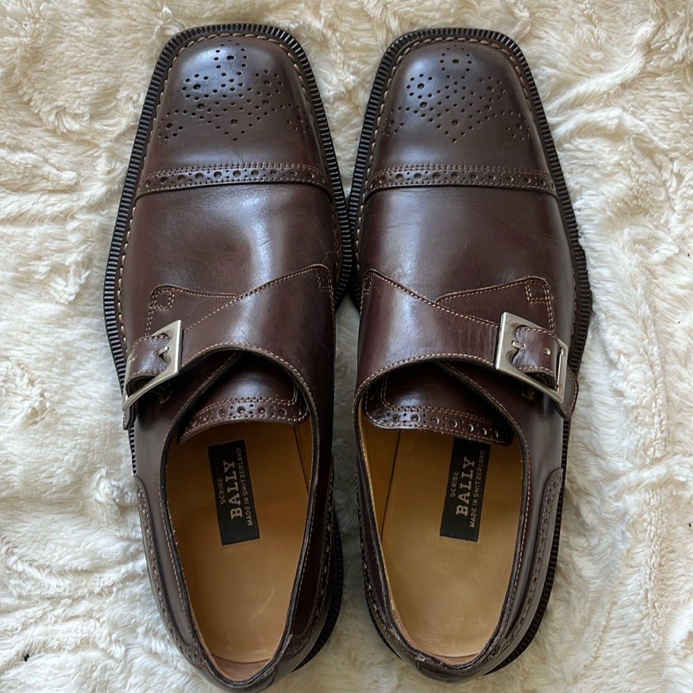 Men’s brown Bally shoes with buckle